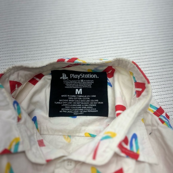 Sony PlayStation Men’s Logo Full Graphic Print Button Up Shirt‎ M - Picture 6 of 7